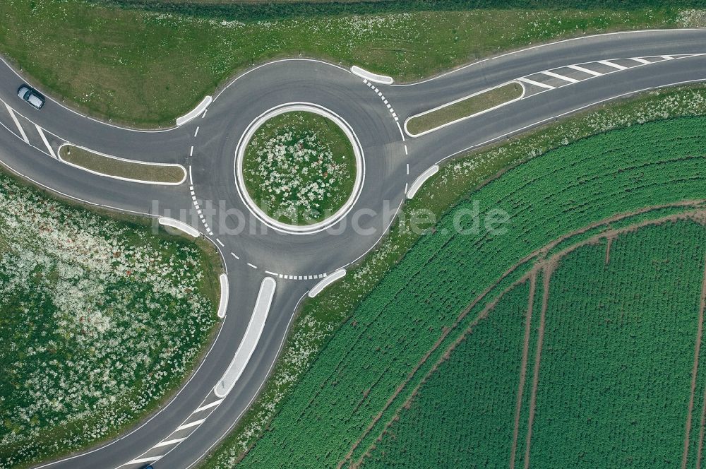 Senkrecht-Luftbild Bergheim - Senkrechtluftbild Kreisverkehr - Straßenverlauf Thorr in Bergheim im Bundesland Nordrhein-Westfalen, Deutschland