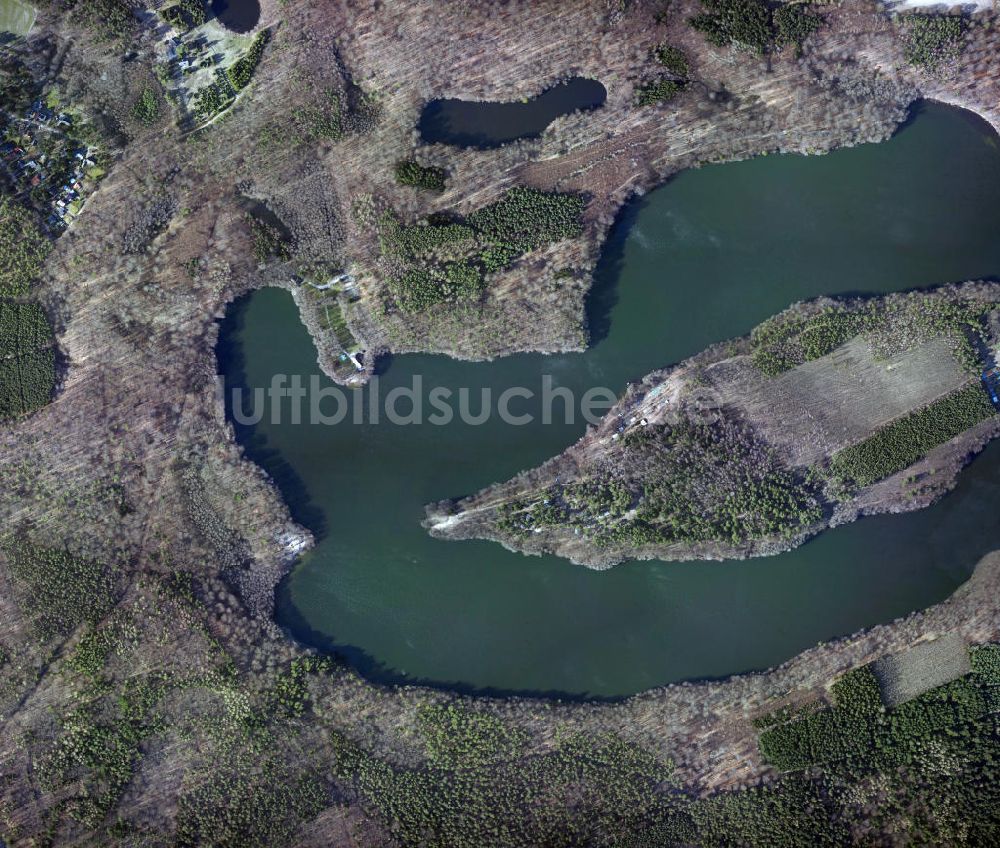 Senkrecht-Luftbild Wandlitz - Liepnitzsee bei Wandlitz mit der Insel Großer Werder