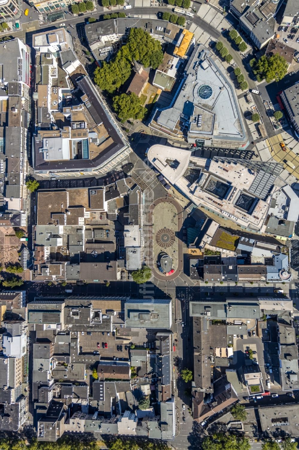 Senkrecht-Luftbild Bochum - Senkrechtluftbild Platz- Ensemble des Dr.-Ruer-Platz mit Einkaufszentrum- Ensemble und Wohn- und Geschäftshaus- Viertel in Bochum im Bundesland Nordrhein-Westfalen, Deutschland