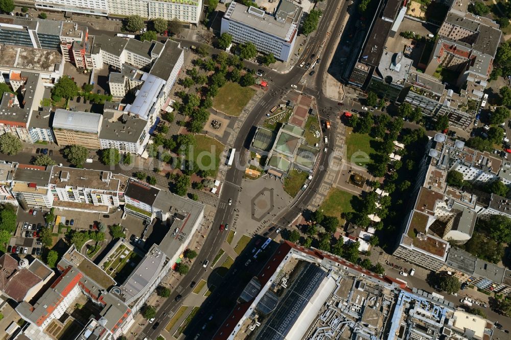 Senkrecht-Luftbild Berlin - Senkrechtluftbild Platz- Ensemble Wittenbergplatz an der Tauentzienstraße - Kleiststraße im Ortsteil Schöneberg in Berlin, Deutschland