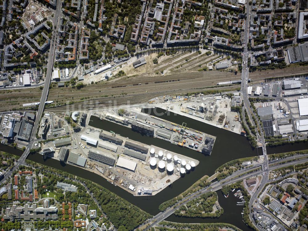 Senkrecht-Luftbild Berlin - Satellitenperspektive auf das Areal des Berliner Westhafens der BEHALA