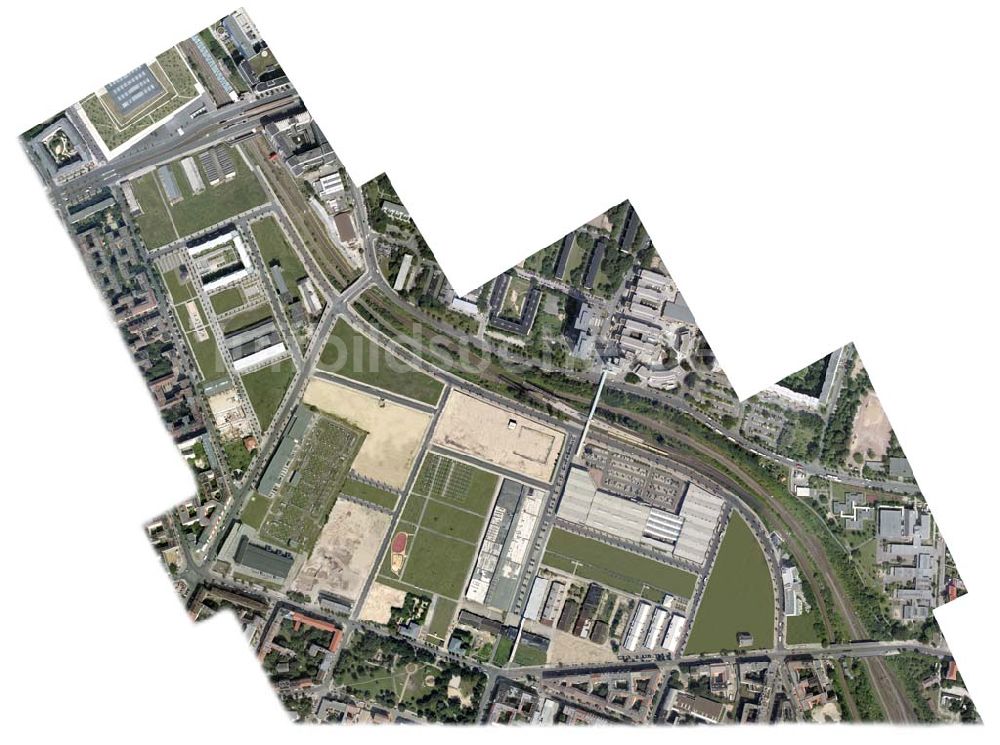 Senkrecht-Luftbild Berlin-Friedrichshain - Senkrechtaufnahme vom Entwicklungsgebiet an der Eldenaer Straße