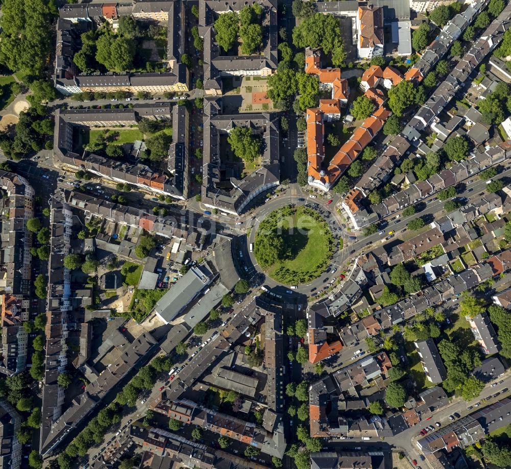 Senkrecht-Luftbild Dortmund - Senkrechtaufnahme vom Wohngebiet am Kreisverkehr Borsigplatz in Dortmund im Bundesland Nordrhein-Westfalen