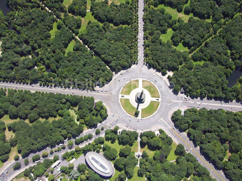 Senkrecht-Luftbild Berlin - Tiergarten - Siegessäule / Großer Stern im Berliner Tiergarten in Mitte