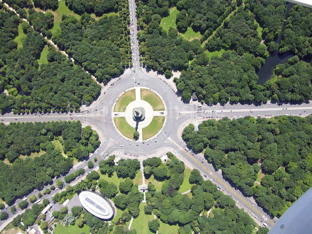 Senkrecht-Luftbild Berlin - Tiergarten - Siegessäule / Großer Stern im Berliner Tiergarten in Mitte