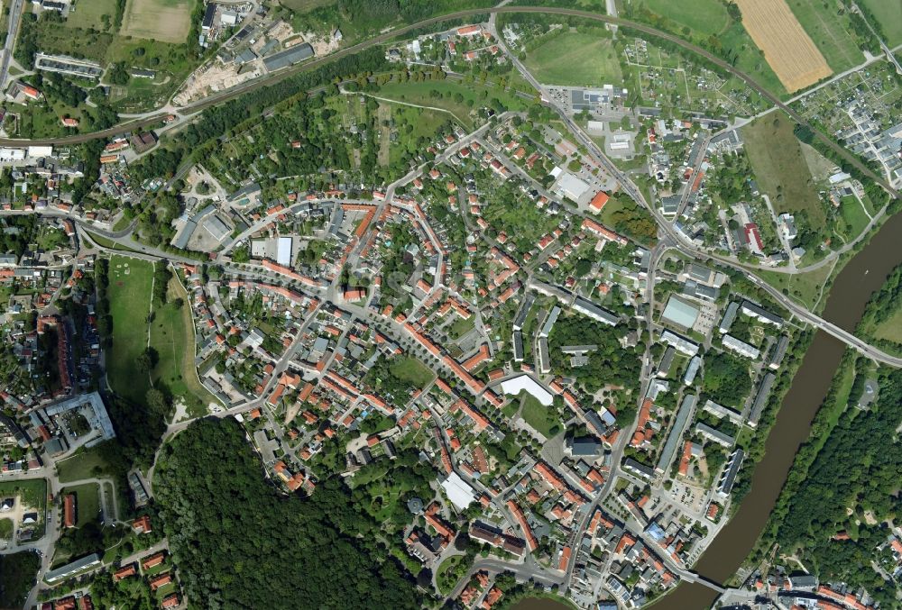 Senkrecht-Luftbild Bernburg (Saale) - Senkrechtluftbild Stadtzentrum im Innenstadtbereich in Bernburg (Saale) im Bundesland Sachsen-Anhalt, Deutschland