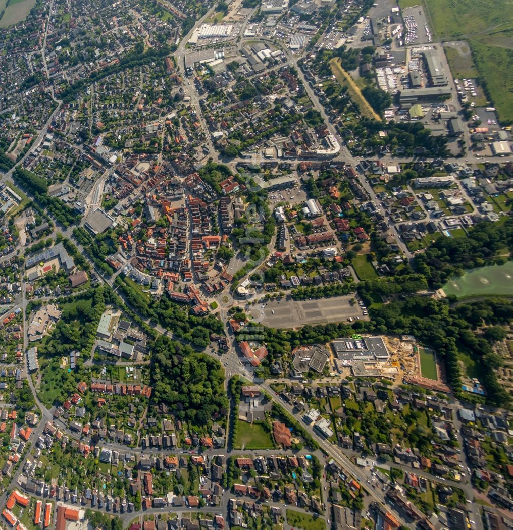 Senkrecht-Luftbild Werne - Senkrechtluftbild Stadtzentrum im Innenstadtbereich in Werne im Bundesland Nordrhein-Westfalen, Deutschland