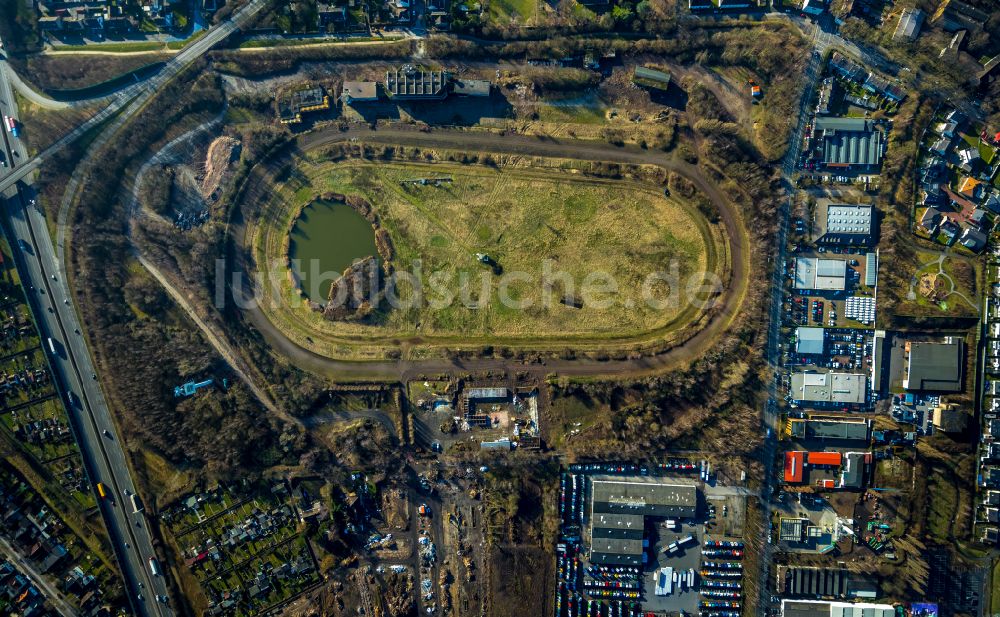 Senkrecht-Luftbild Recklinghausen - Senkrechtluftbild Umbauarbeiten am Gelände der ehemaligen Trabrennbahn in Recklinghausen im Bundesland Nordrhein-Westfalen, Deutschland