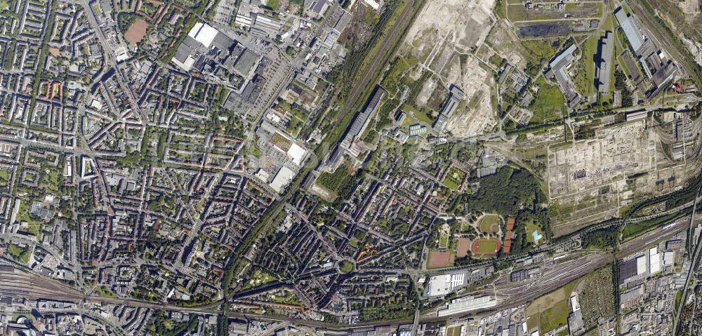 Senkrecht-Luftbild Dortmund - Senkrechtluftbild von Dortmunder Industrie- Wohn- und Gewerbegebieten / Satellite view of Dortmund's Chamber of residential and commercial areas