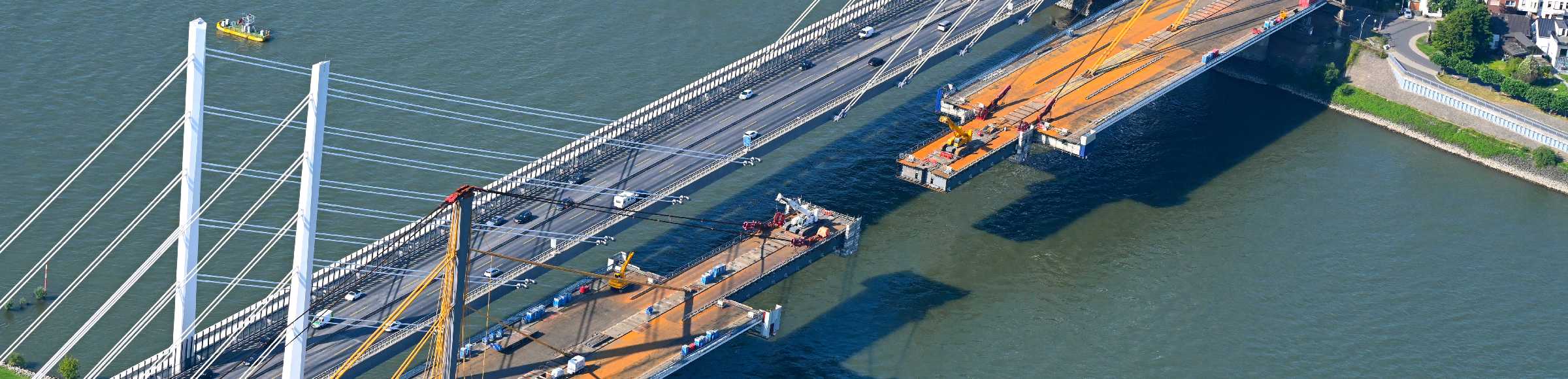 Baustelle zum Sanierung und Instandsetzung der Autobahnbrücke BAB A40 