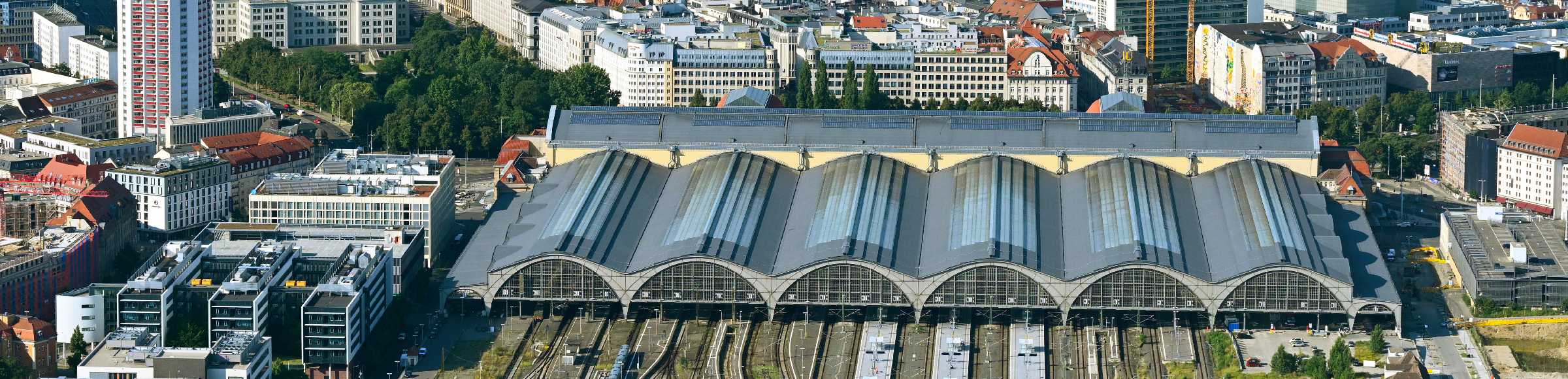Hauptbahnhof im Zentrum in Leipzig im Bundesland Sachsen